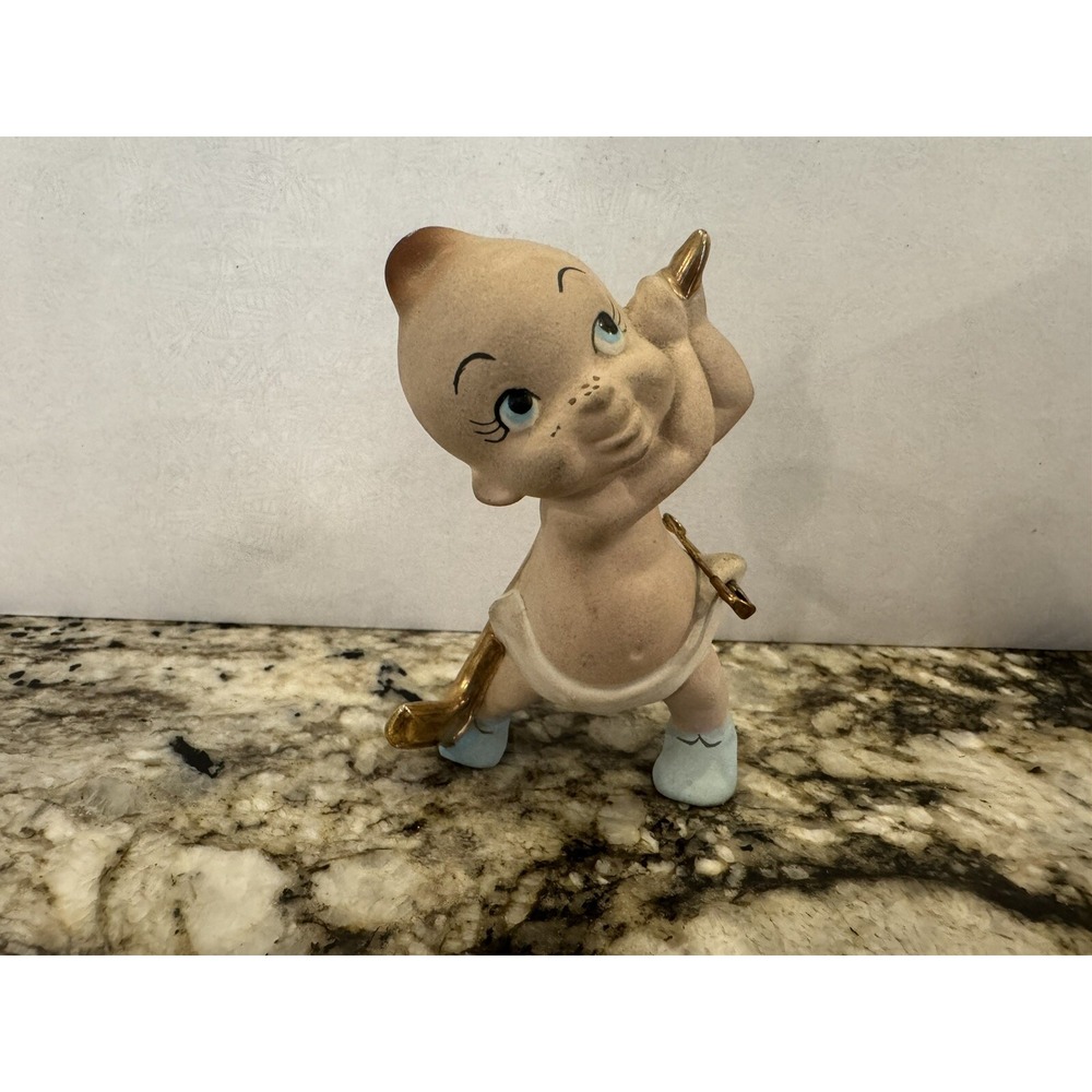 Vintage Freeman McFarlin California Pottery Golfer Diapered Pin Baby Figurine